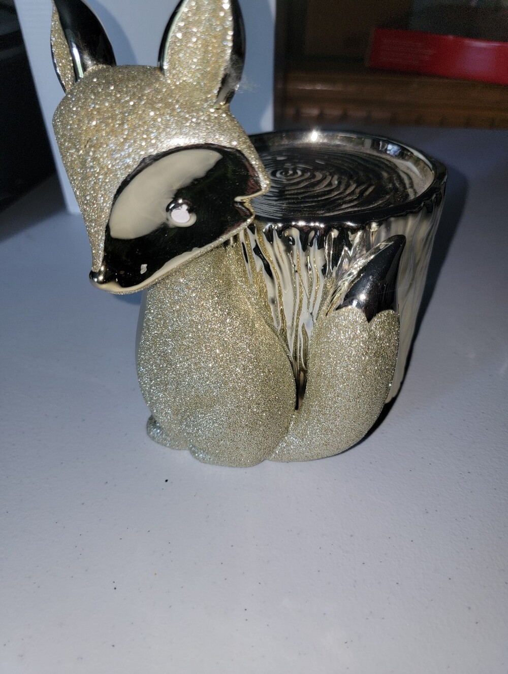 Bath & Body Works Gold And Glitter Candle Holder